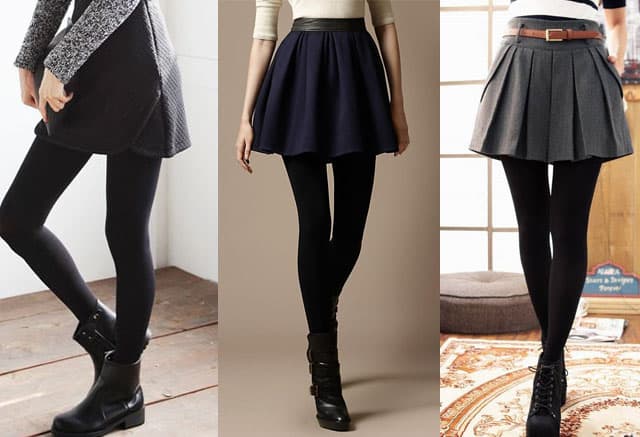 leggings under skirt