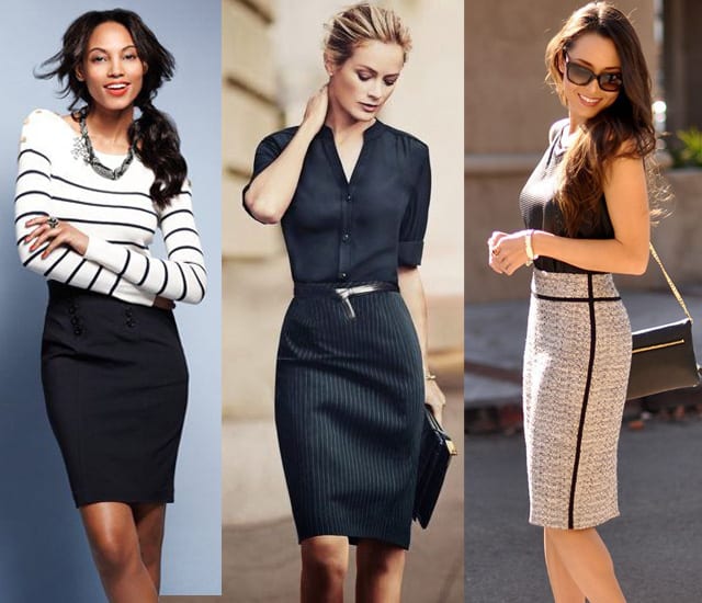 how to wear a pencil skirt to work