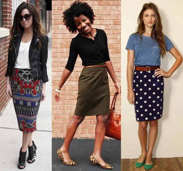 how to wear a pencil skirt with flats