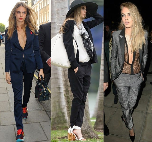 Cara Delevingne outfits with suit 