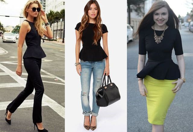 what to wear with black peplum top