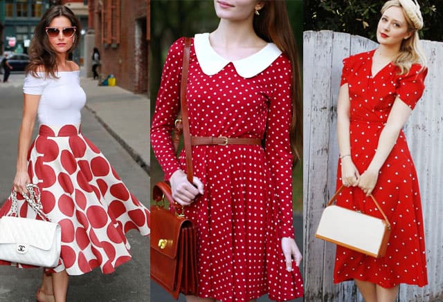 polka dots red dress