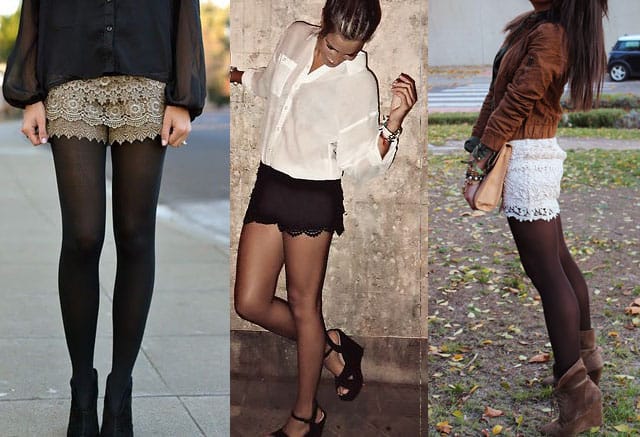 How to Wear Lace Shorts cute outfits