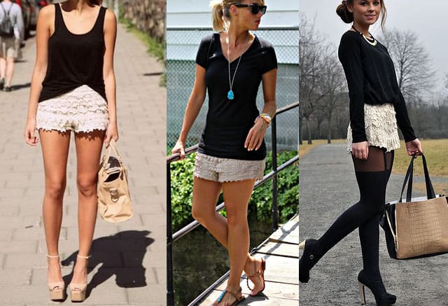 How to Wear Lace Shorts