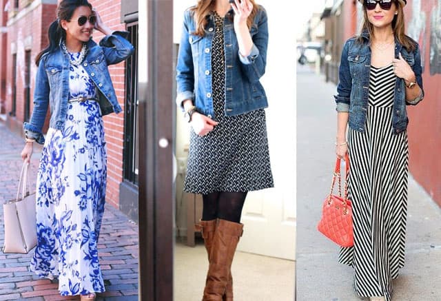 Jean Jacket Outfits with a dress