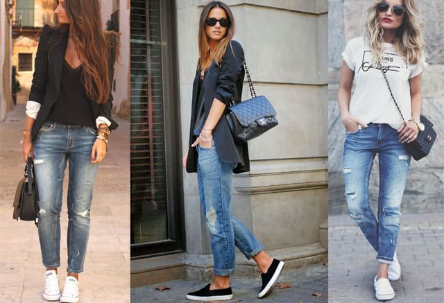 What to Wear with Boyfriend Jeans Sneakers