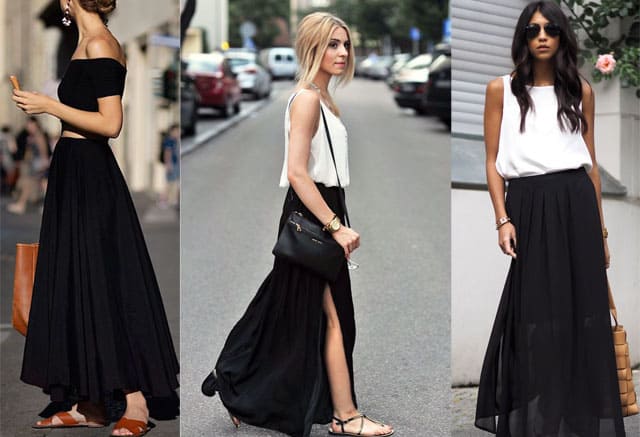 What to Wear with a Black Maxi Skirt in Summer