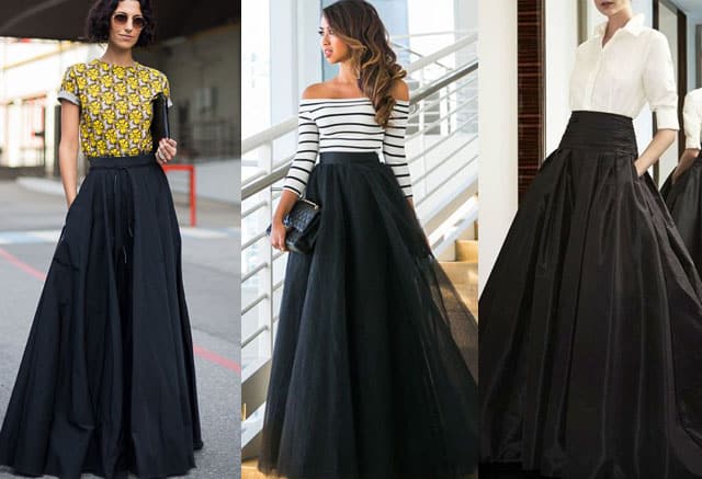 What to Wear with a Black Maxi Skirt