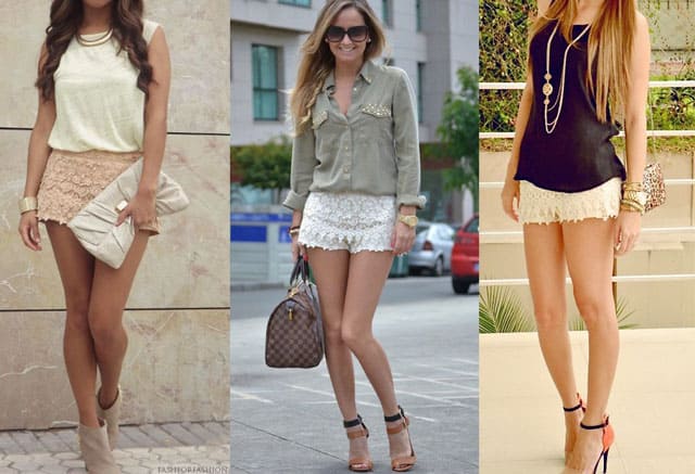 cute outfits with lace shorts