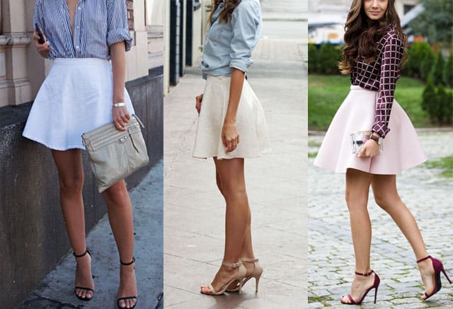 what to wear with a skater skirt