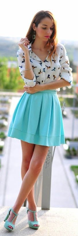 colors that go with aquamarine circle skirt
