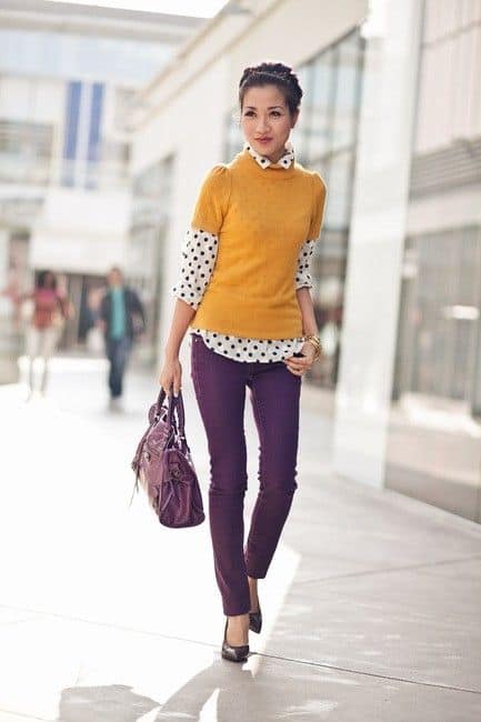 colors that go with eggplant jeans
