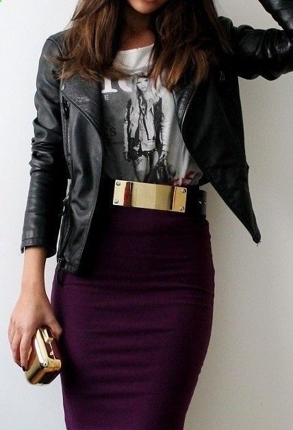 what color goes with eggplant pencil skirt