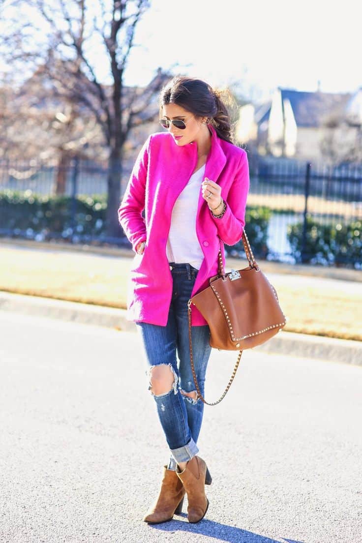 colors that go with hot pink coat