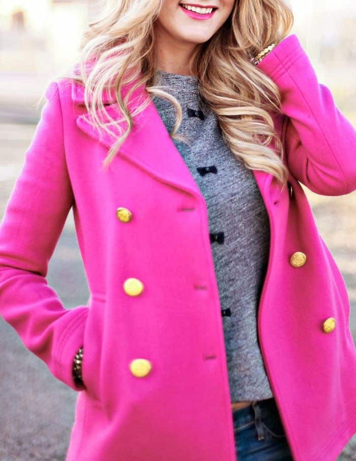 colors that go with hot pink duffle coat