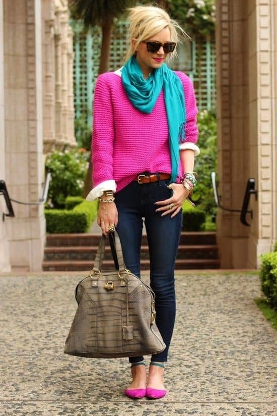 colors that go with hot pink jumper