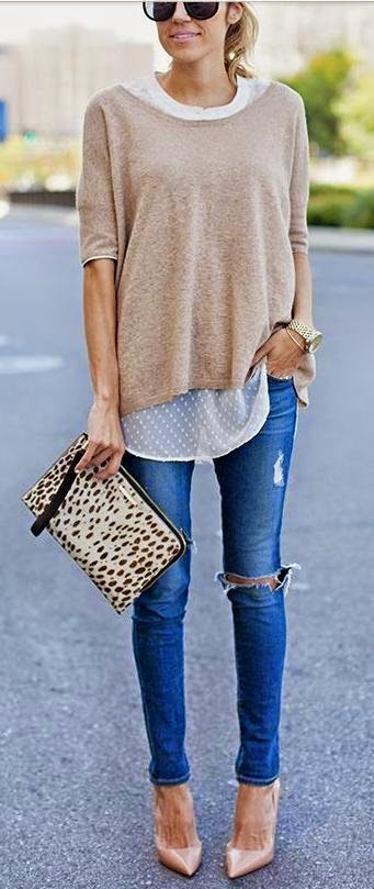 what color goes with nude jumper
