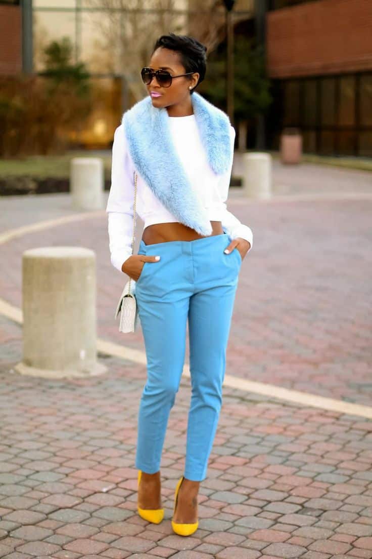 colors that go with sky blue pants