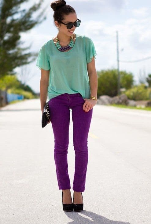 colors that go with violet pants