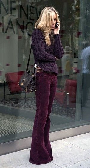 how to wear wine bell bottoms
