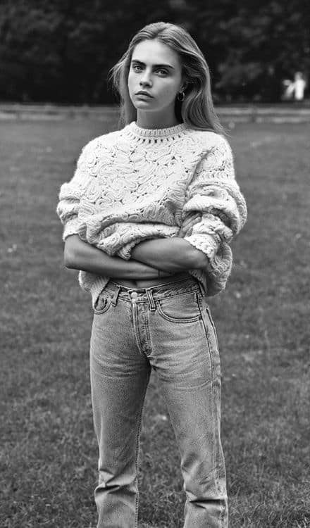 Cara Delevingne in oversize sweater