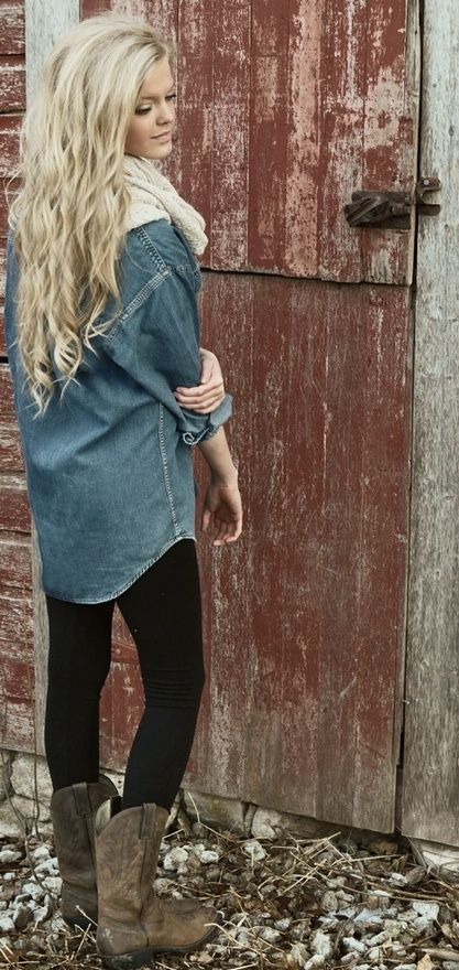 how to wear denim country style