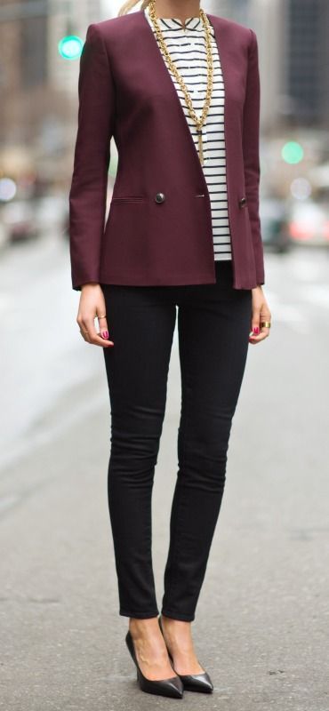outfit with maroon jacket