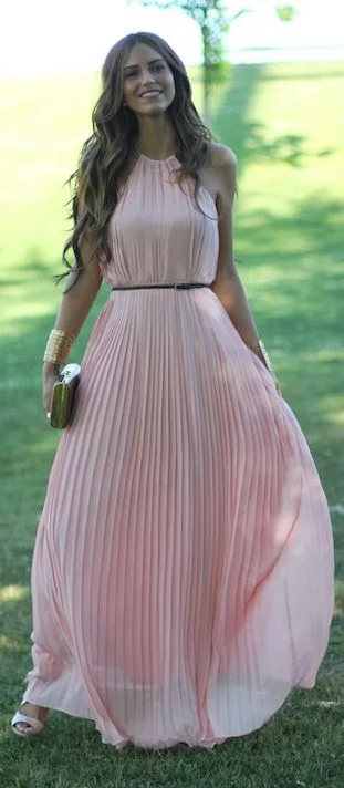colors that go with light pink maxi dress