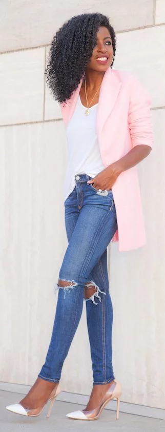 colors that go with light pink trench coat