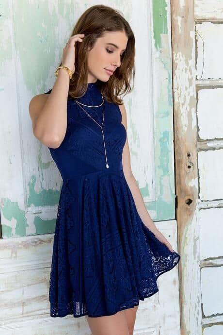 colors that go with navy blue mini dress