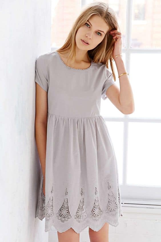 Light gray dress with lace
