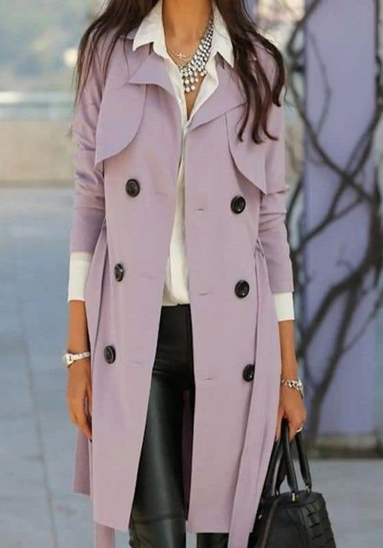 colors that go with light purple trench coat