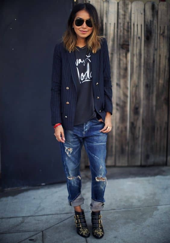 outfit with black graphic tee