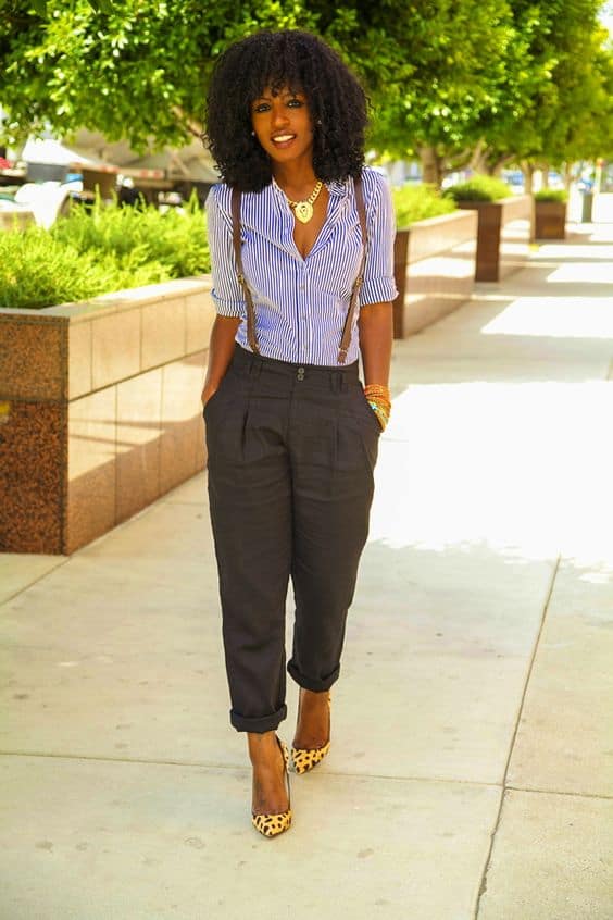 how to wear suspenders with boyfriend trousers