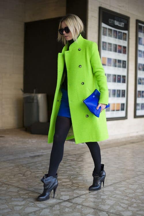 outfits with lime green coat