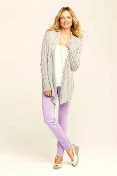 outfit with light purple skinnies