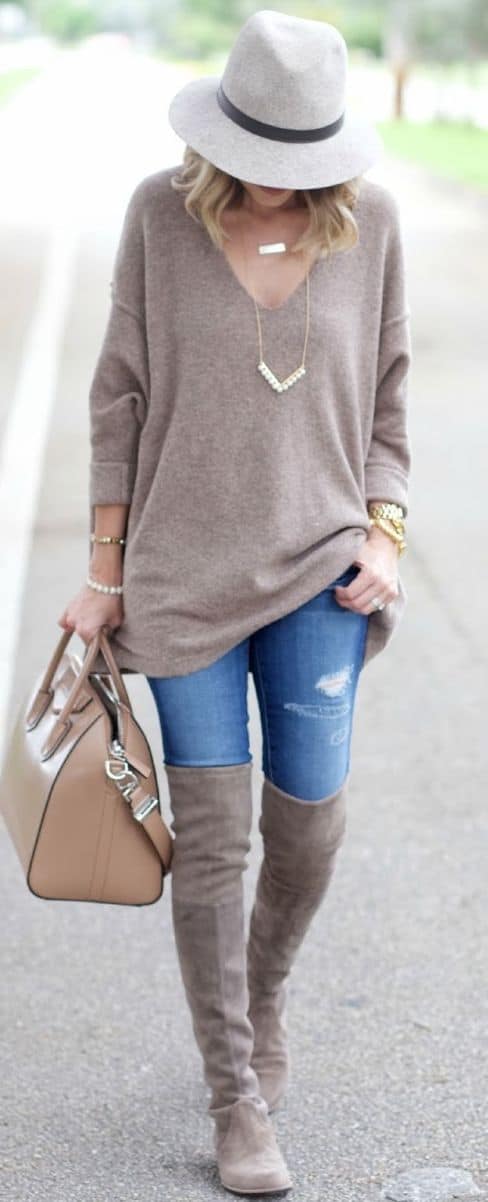 colors that go with taupe over-the-knee boots