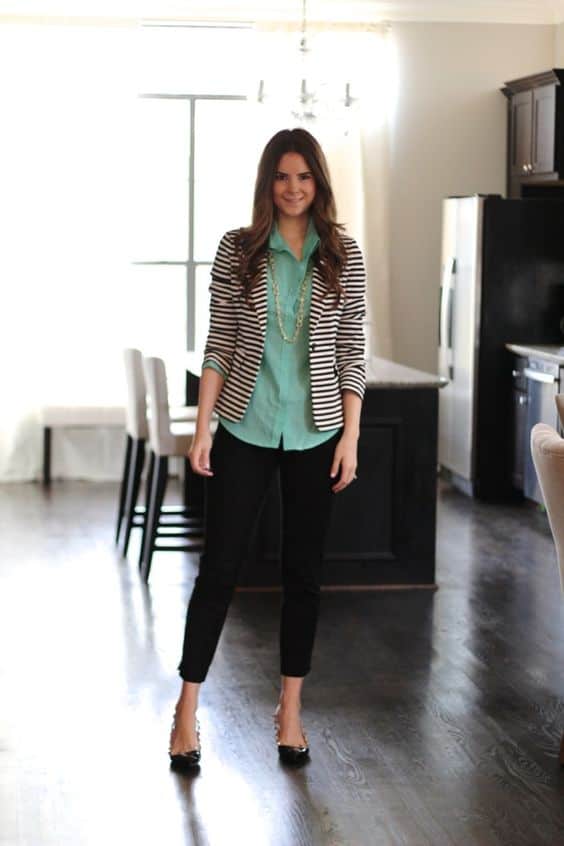 outfit with mint button up shirt