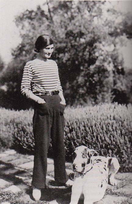 Coco Chanel in striped jumper