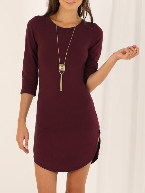 what color goes with wine tunic-dress