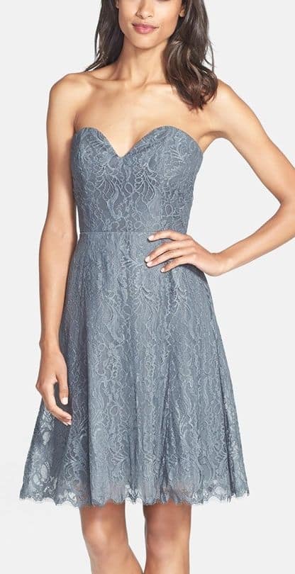 colors that go with slate blue lace mini dress