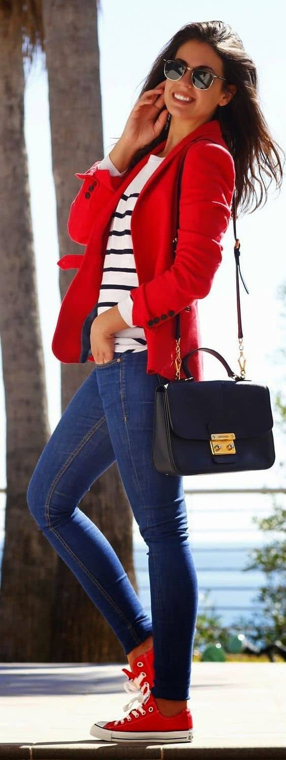 colors that go with red jacket