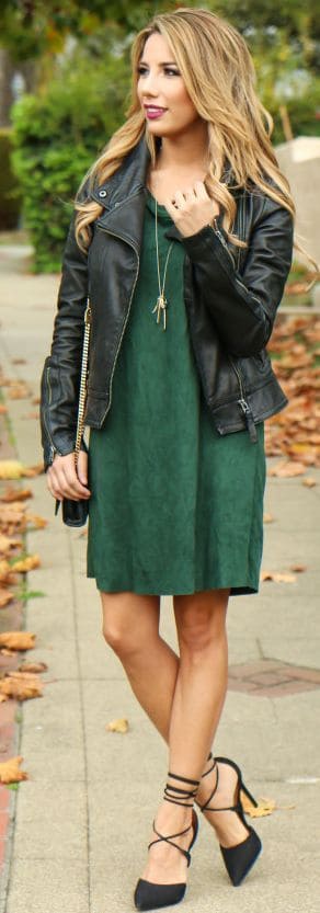 colors that go with hunter green midi dress