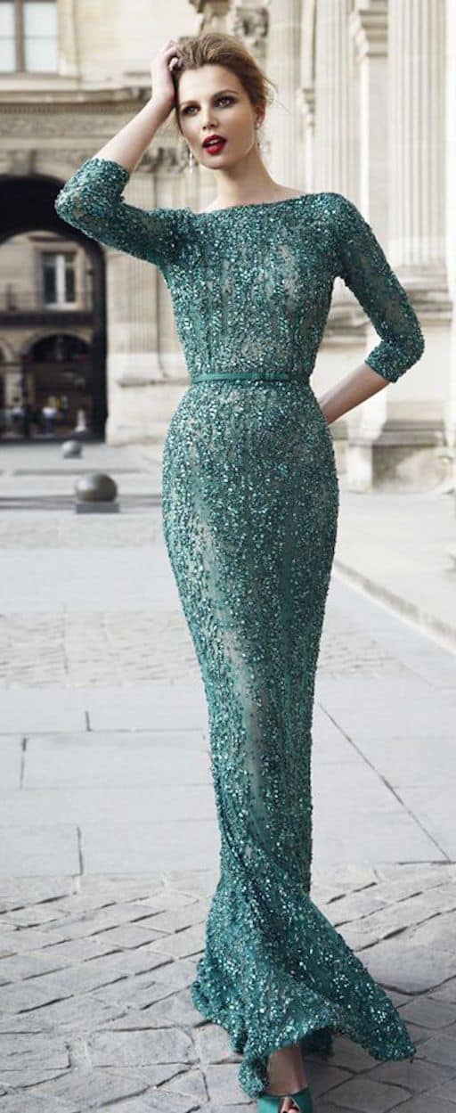 what color goes with teal green evening dress
