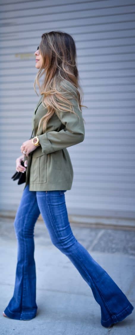 outfit with khaki green coat