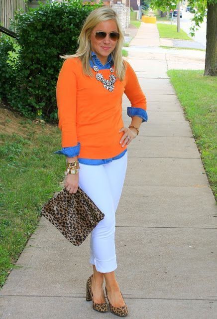 colors that go with orange sweater