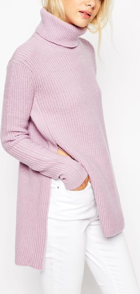 what color goes with lilac sweater-tunic