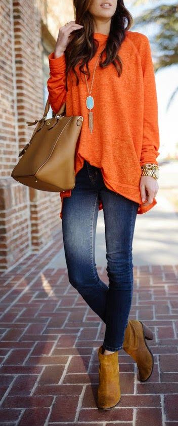 colors that go with orange pulover