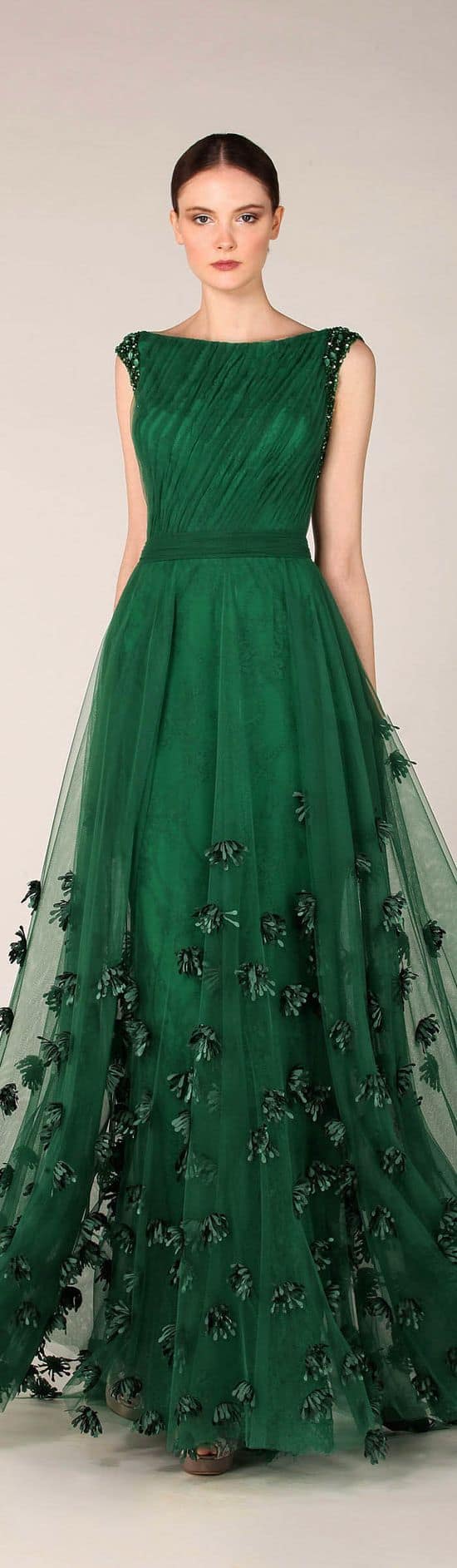 outfit with forest green evening dress