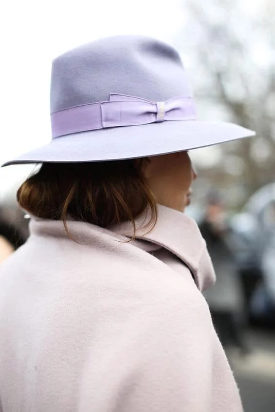 colors that go with lilac broad brimed hat